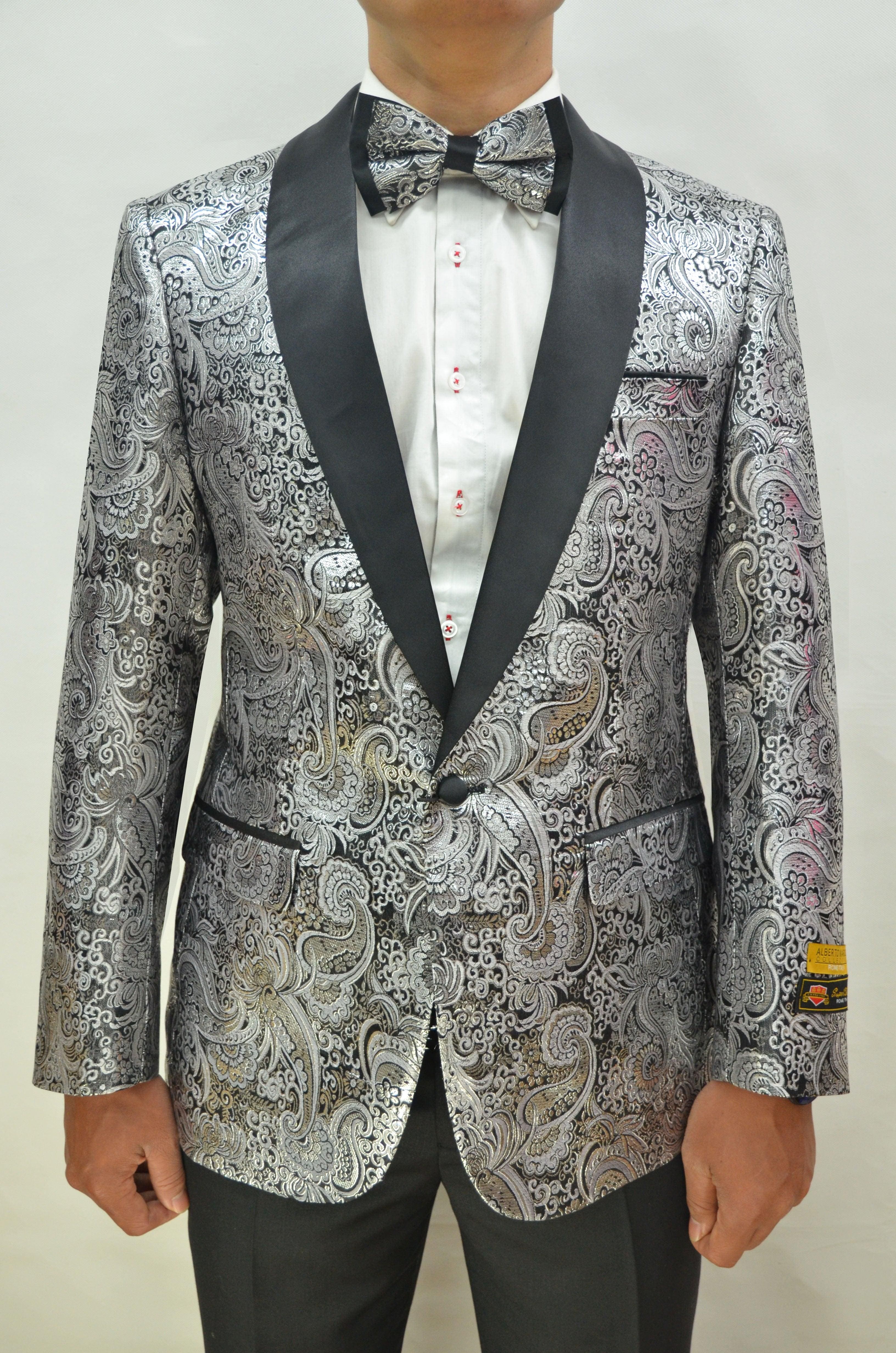 Silver blazer with sales black shirt