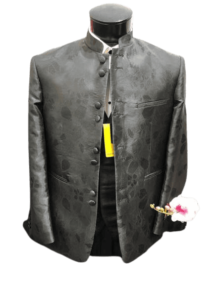 Black Paisley - Mandarin Suit - AlbertoNardoniStore