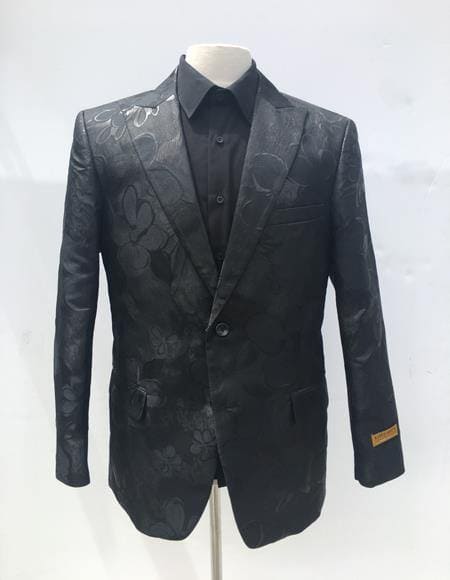 BLAZER-777 KA339-7 - Black - Mens Wholesale Blazers - AlbertoNardoniStore