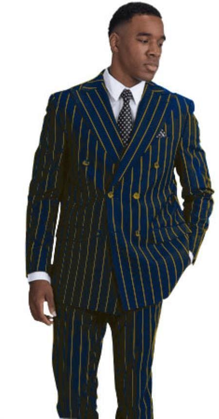 Blue Pinstripe Suit Alberto Nardoni - Main Image