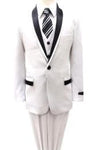 Boy White Suit - Boy's 2 Piece Kids Sizes White Three Button With Suit Prefect For Toddler Suit Wedding Attire Outfits - AlbertoNardoniStore