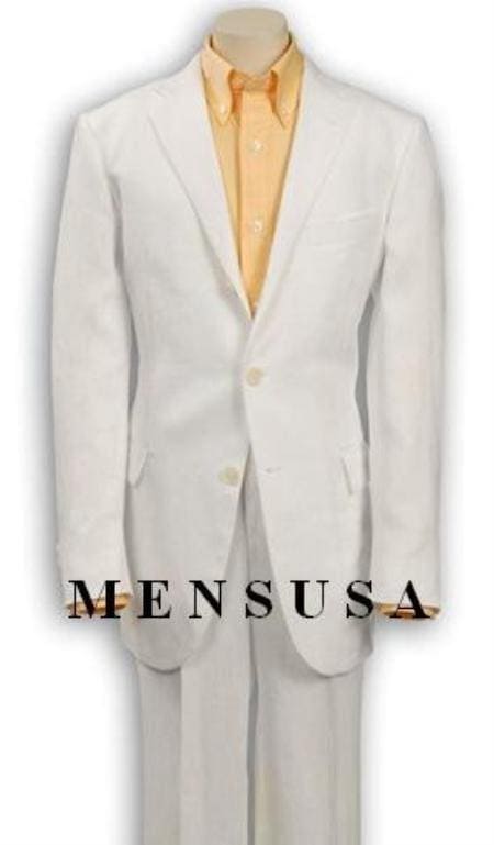Boys White Linen Suit