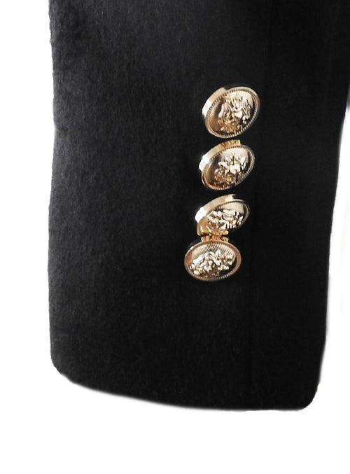 C-COUTURE DOUBLE BREASTED OVERCOAT-BLACK COLOR - AlbertoNardoniStore