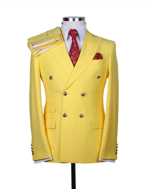 Colored Suits - Bright Colored Suits - Summer Suit Yellow Colors - Slim Fit Suits - AlbertoNardoniStore
