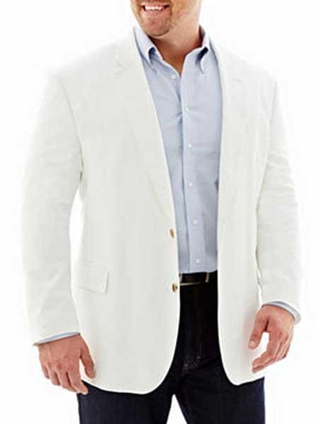 Colorful Blazer For Men - Men's Linen Cotton 2 Button White Long Sleeves Sport Coat Blazer - AlbertoNardoniStore
