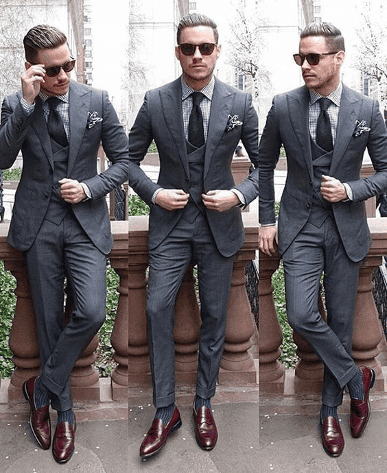 Groomsmen suits grey hot sale