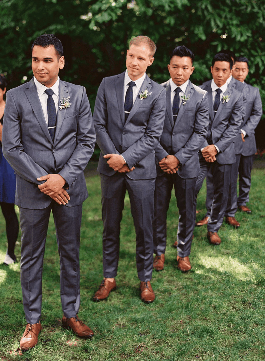 Dark hot sale grey groomsmen