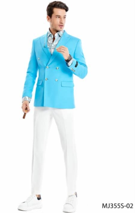 Double Breasted Linen Suit - Pants As shown in the picture - AlbertoNardoniStore