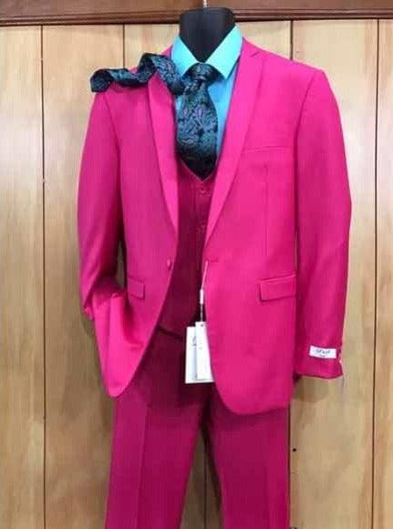 Alberto Nardoni Brand Fuchsia ~ Hot Pink Shiny (Wholesale Price $95) Shiny Flashy paisley blazer mens main image 0