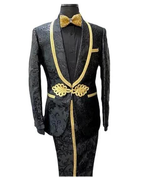 Alberto Nardoni Men's Two Buttons Gold fashionable Suit main image 0