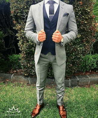 Blue trousers white shirt 2025 grey blazer
