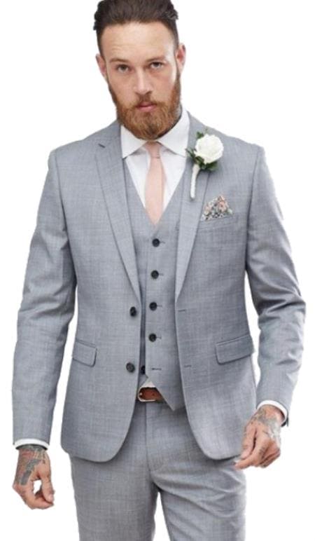 Grey Wedding Suit - Mens Gray Wedding Suit - AlbertoNardoniStore