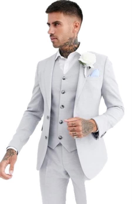 Grey Wedding Suit - Mens Gray Wedding Suit - AlbertoNardoniStore