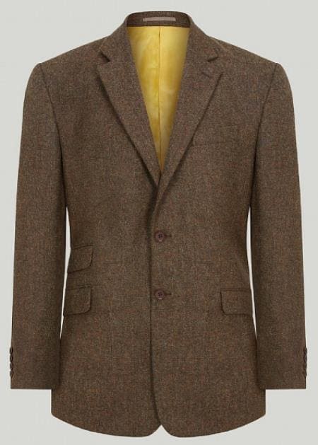 Light Brown Tweed Suit - Taupe Color Tweed Suit - AlbertoNardoniStore