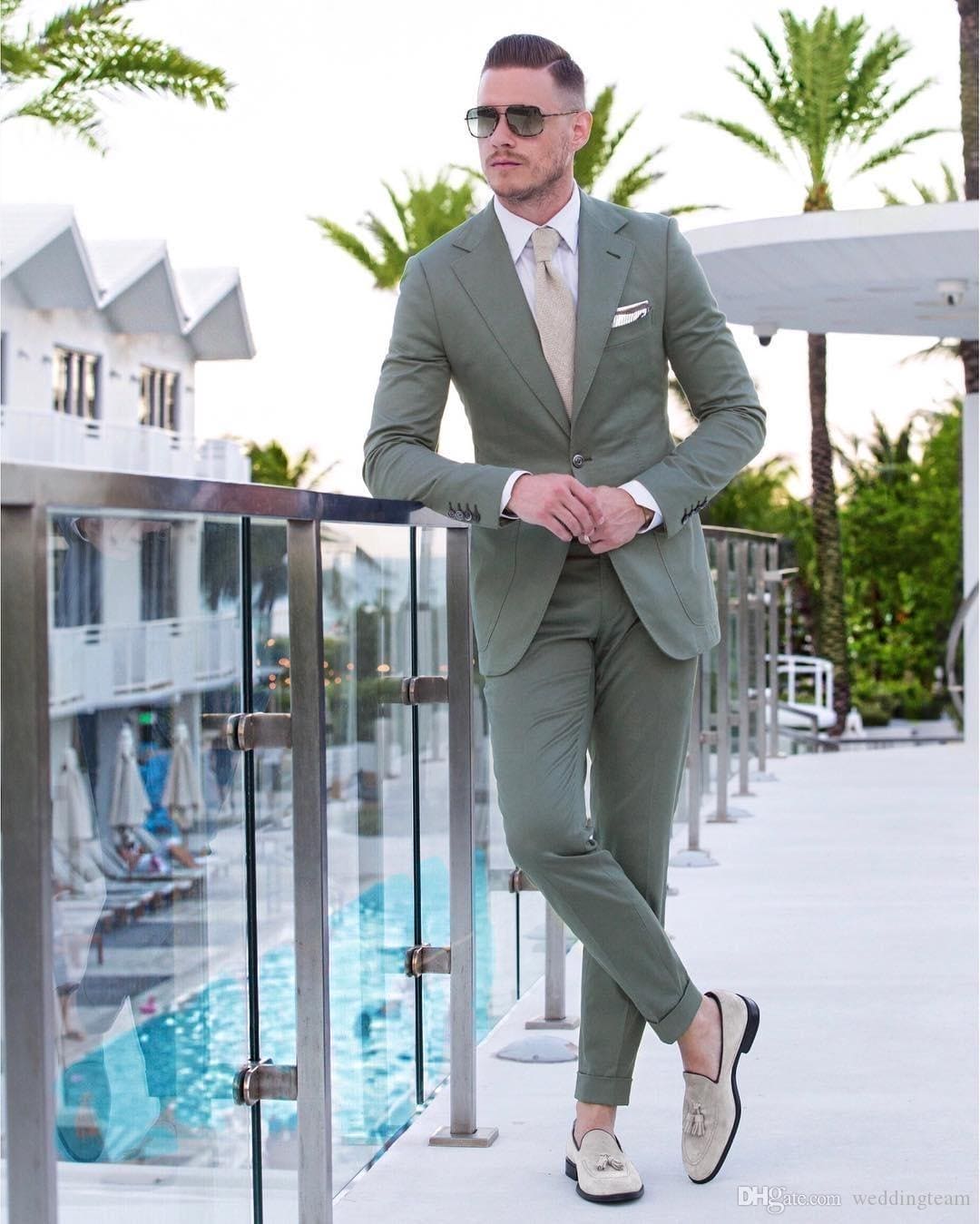 Men Light Green Suit Alberto Nardoni