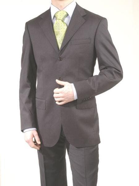 Men's Charcoal Gray 3 Button Dress Business Suits On Sale - Color: Dark Grey Suit - AlbertoNardoniStore
