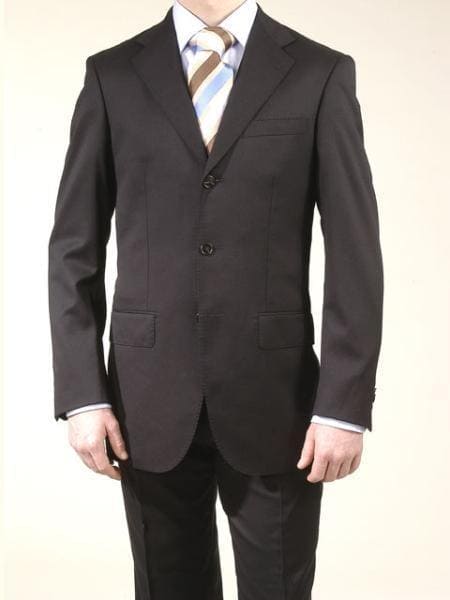 Men s Liquid Black 3 Button Suits On Sale AlbertoNardoniStore