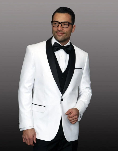 Mens Black & White Dinner Jacket - Mens Evening jackets - Tuxedo Dinner Jacket - AlbertoNardoniStore