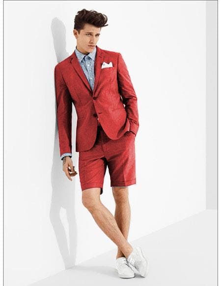 Mens Blazer With Shorts - Red Suit | Alberto Nardoni Mens Blazer With Shorts - Red Suit | Alberto Nardoni