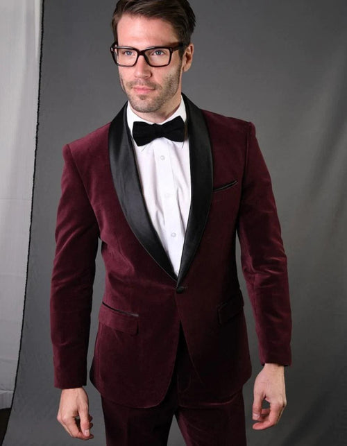 Mens Burgundy Dinner Jacket - Mens Evening jackets - Tuxedo Dinner Jacket - AlbertoNardoniStore
