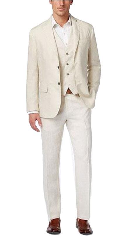 Mens Cream Linen Blazer - AlbertoNardoniStore