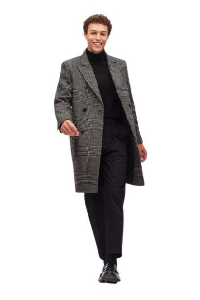 Mens DB Overcoat - Double Breasted Topcoat "Color" Wool Coat - AlbertoNardoniStore