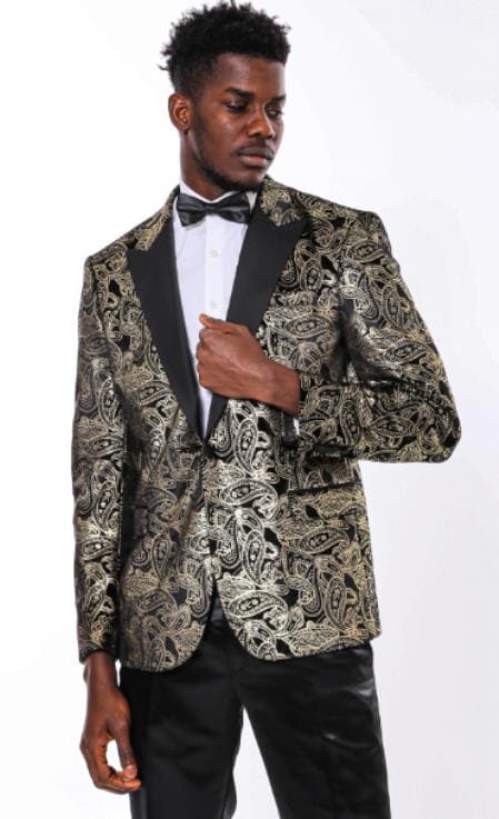 Mens Dinner Jacket For Sale - Gold Dinner Jacket - AlbertoNardoniStore