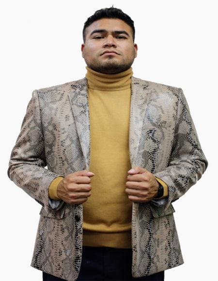 Mens Exotic Leather Jackets Cream - AlbertoNardoniStore