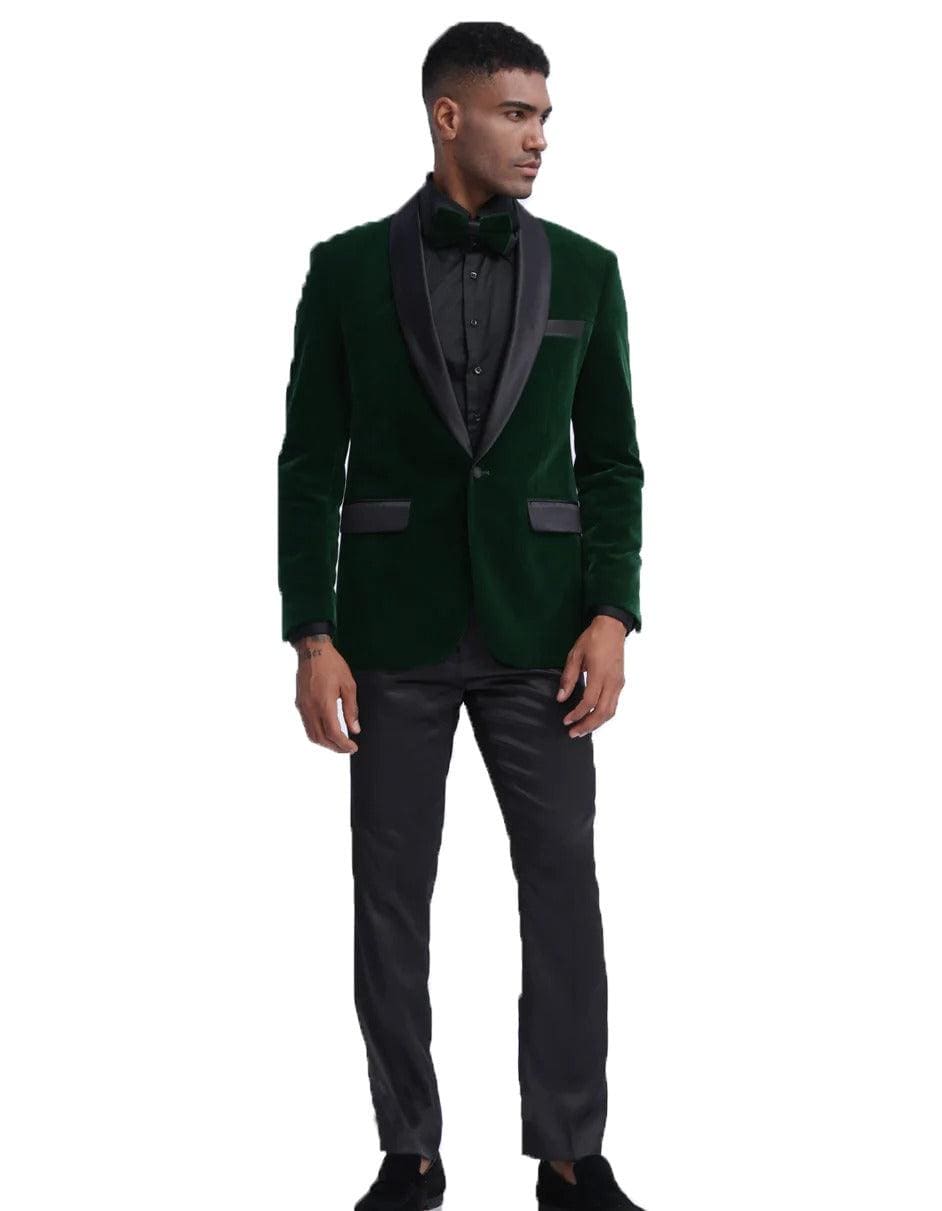 Bryan Dark Green Jaquard Dinner Jacket