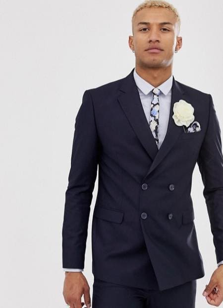 Mix and Match Suits Men's Suit Separates Wool Navy Suit By Alberto Nardoni Brand main image 0