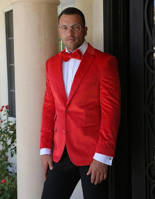 Mens Red Velvet Dinner Jacket - Mens Evening jackets - Tuxedo Dinner Jacket - AlbertoNardoniStore