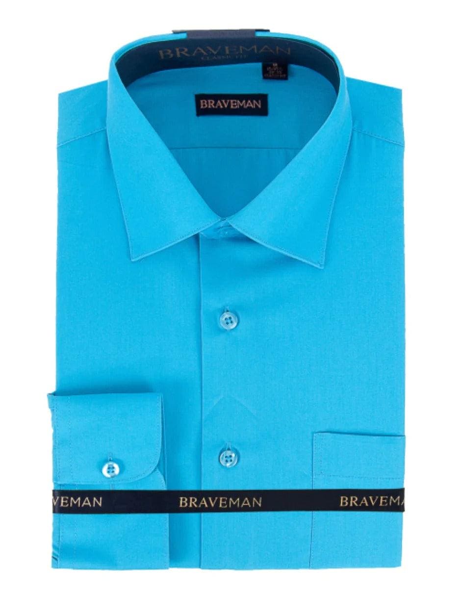 Mens Slim Fit Dress Shirt in Aqua Blue | Alberto Nardoni Mens Slim Fit Dress Shirt in Aqua Blue | Alberto Nardoni