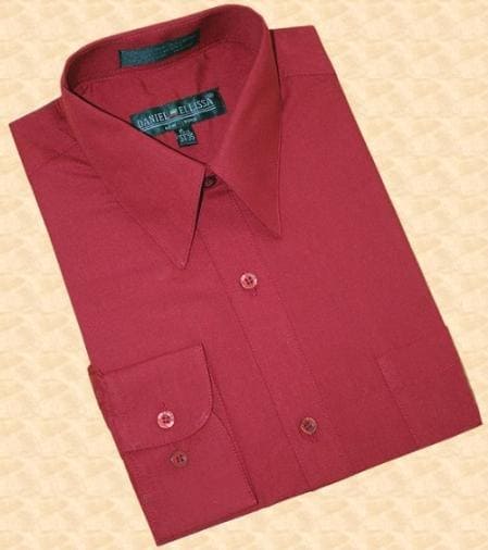wholesale dress shirts 36 Pack Men's Long Sleeve Oxford Shirt in White It has a pin point collar and is wrinkle resistant Mens Wholesale Wine Dress Shirt
