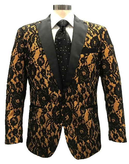 N-115 Black/Camel - Mens Wholesale Blazers - AlbertoNardoniStore