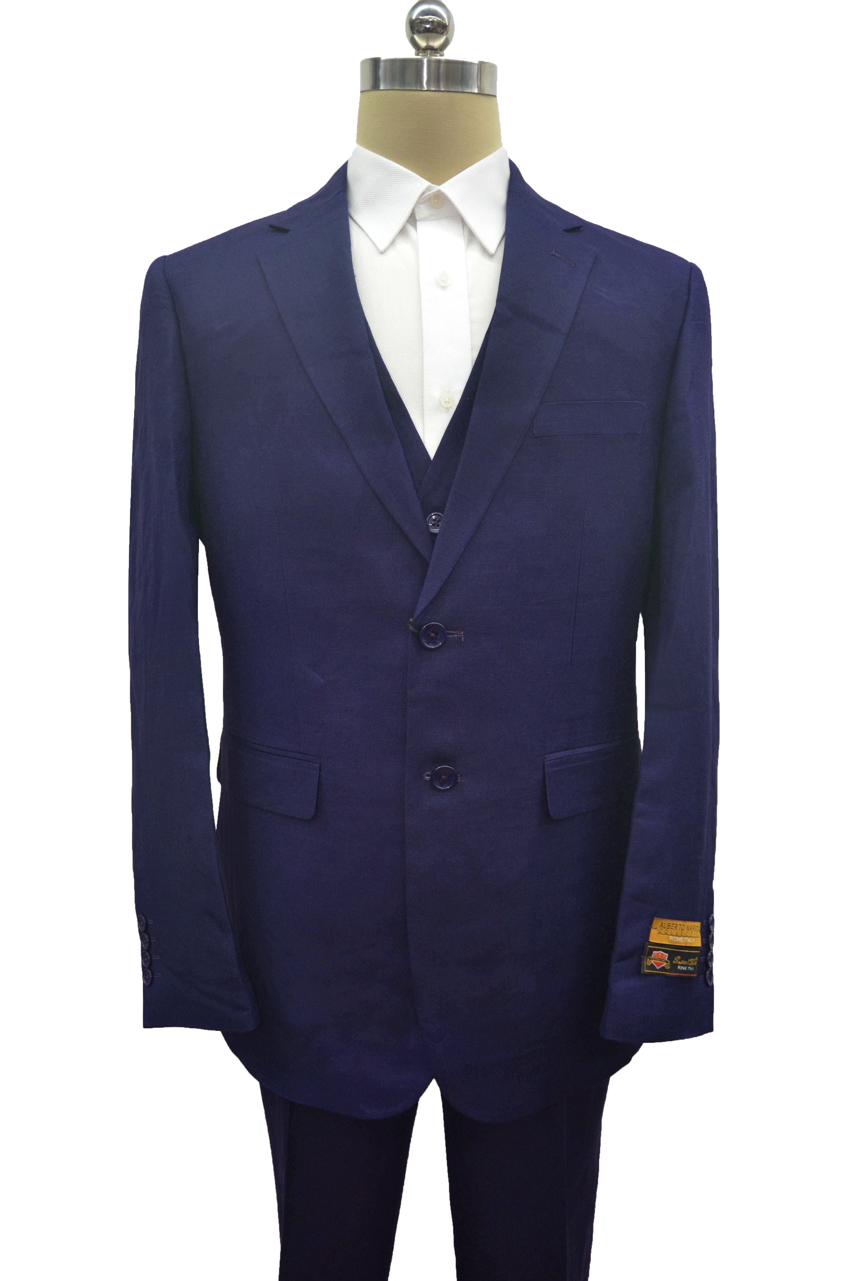 10-A-Linen-2BV Navy - AlbertoNardoniStore