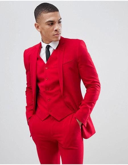red dress suit Men's Ellis Spanish Stretch This exquisite set is perfect for newlyweds or celebrating special occasions Women's Red Suits & Separates