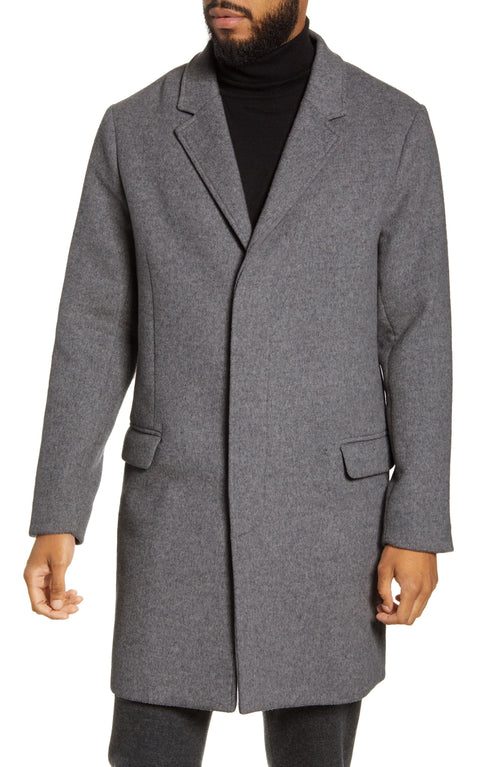 Notch Lapel Hidden Buttons 33 Inch Coat - AlbertoNardoniStore