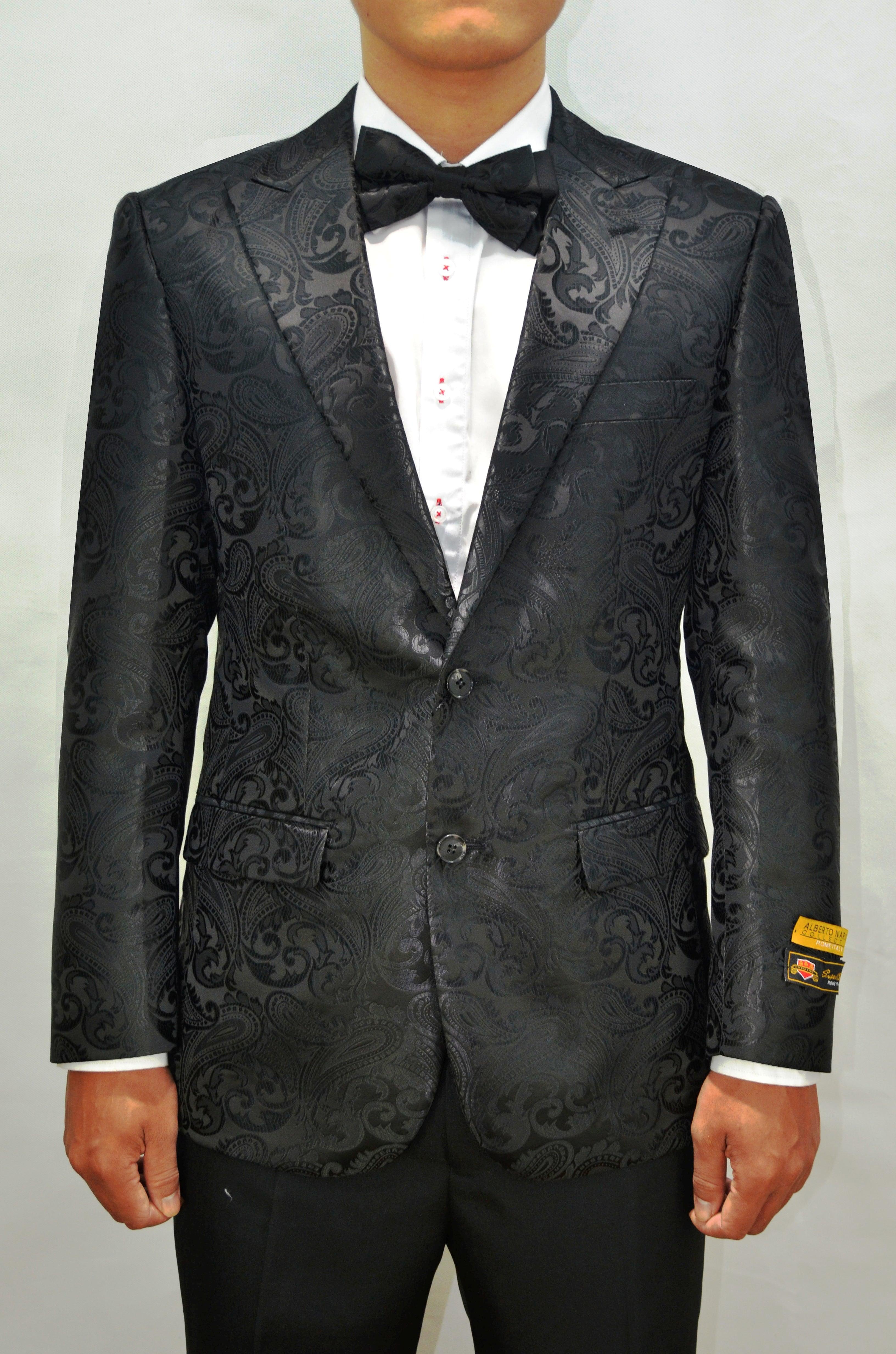 Paisley-100 Black - Mens Wholesale Blazers - AlbertoNardoniStore