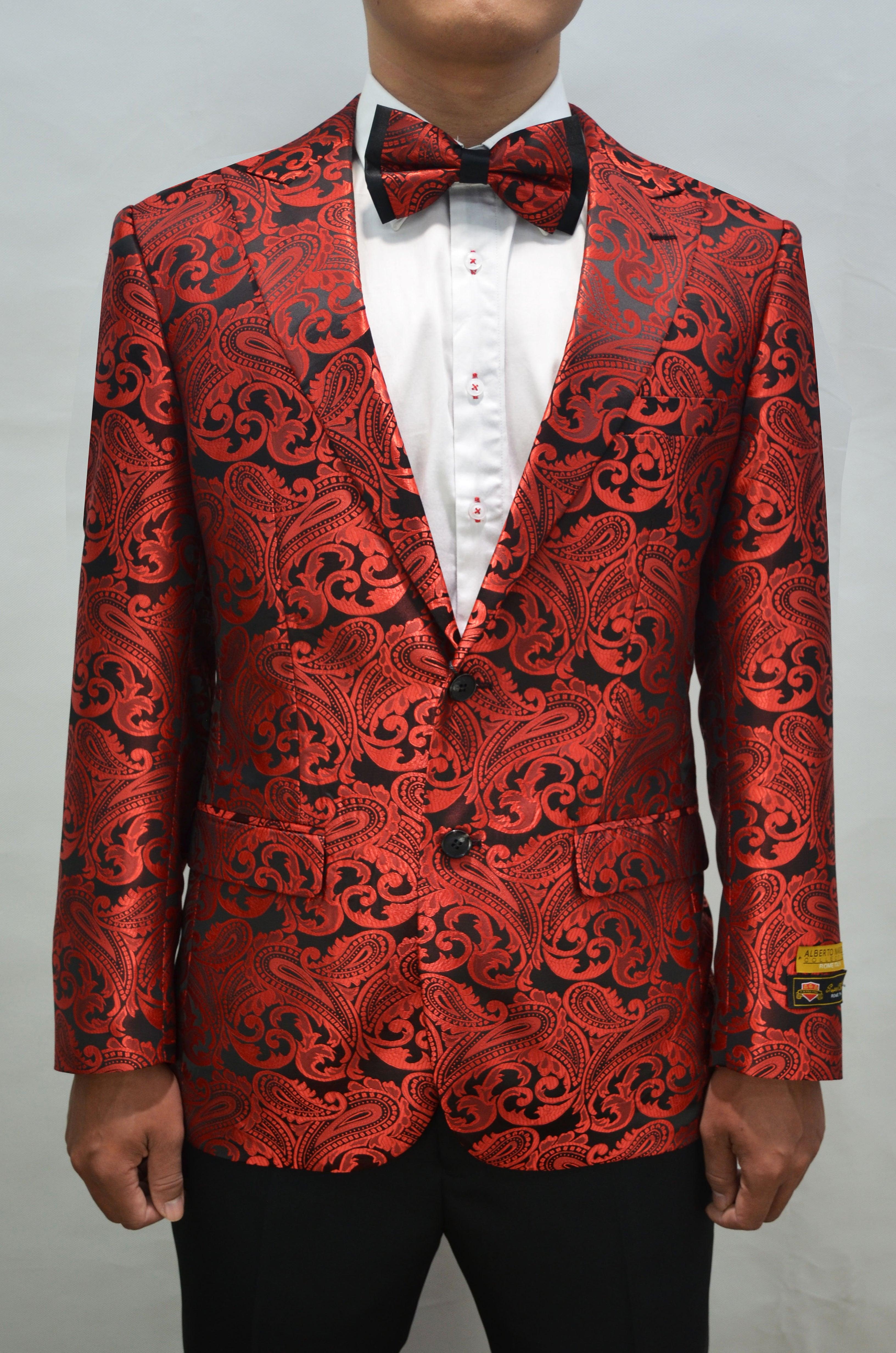 Paisley-100 Red - Mens Wholesale Blazers - AlbertoNardoniStore
