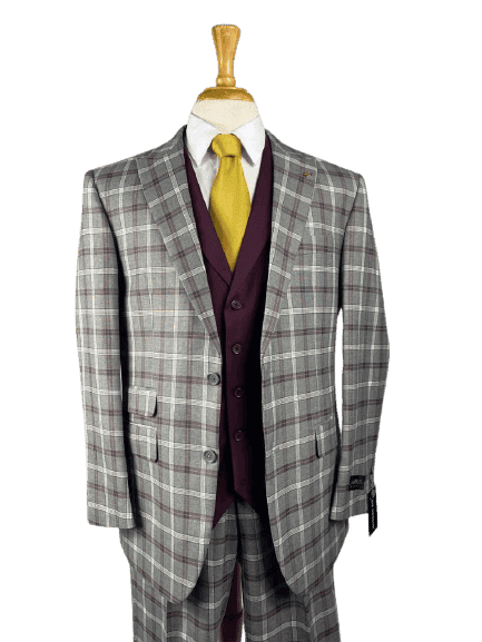 Plaid-6789-Burgundy - AlbertoNardoniStore