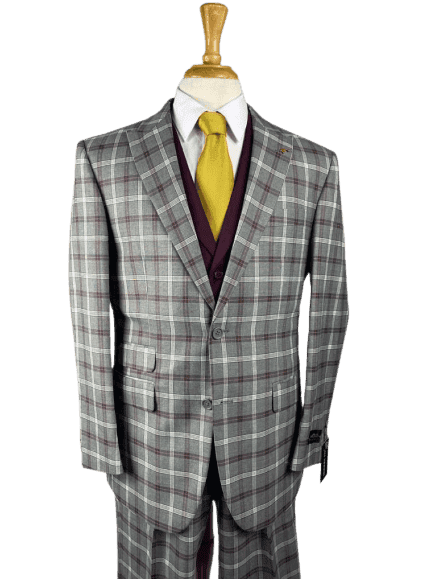 Plaid-6789-Burgundy - AlbertoNardoniStore