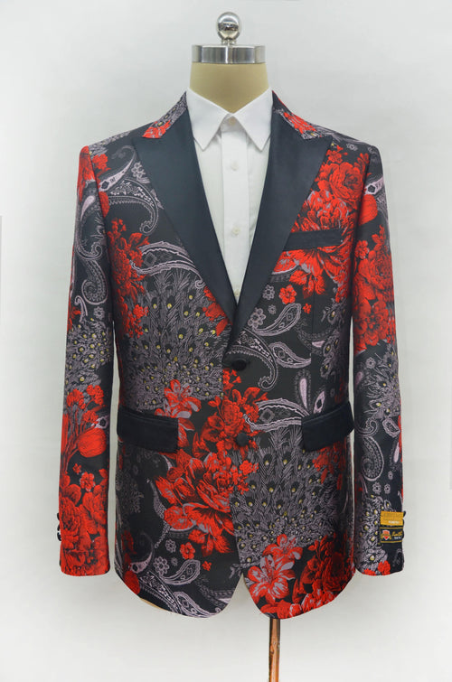 Fashion-9# Red - Mens Wholesale Blazers - AlbertoNardoniStore
