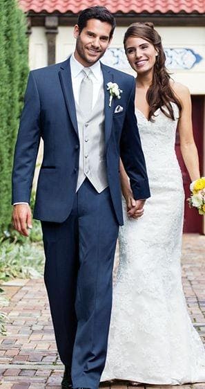 navy blue tux with white dress White and Royal Blue Tuxedo Wedding Suit