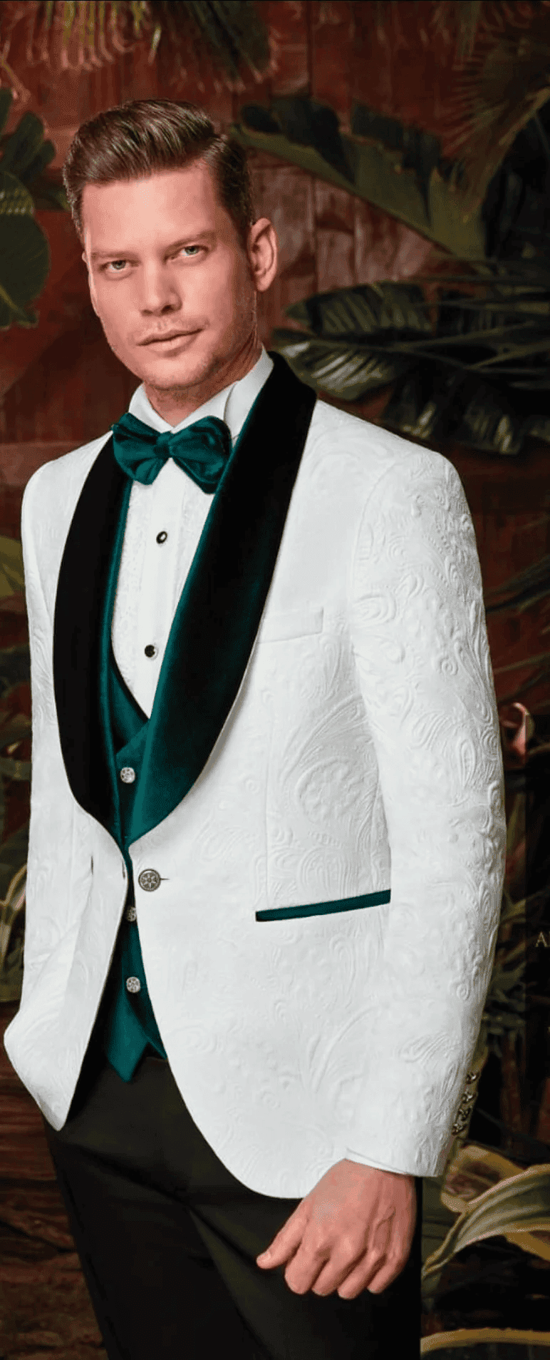 White and Emerald Green Tuxedo Alberto Nardoni - Main Image