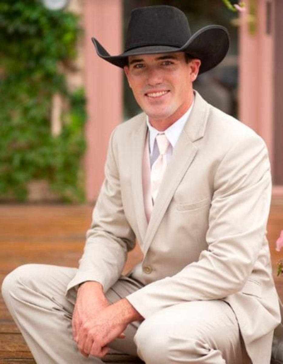 Tan Western Tuxedo With Jeans Suits With Cowboy Hats Cowboy Hat