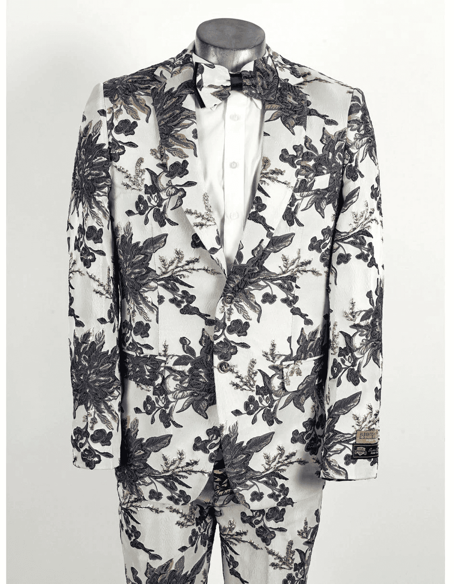 White Paisley Suit Mens White Paisley Suit Alberto Nardoni