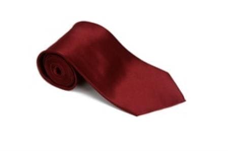 Wholesale Mens Ties Bulk - Burgundy ~ Maroon ~ Wine Color 100% Silk Solid Necktie With Handkerchief Buy 10 Of Same Color Tie - AlbertoNardoniStore