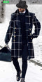Wool Double Breasted Topcoat - Black Check - AlbertoNardoniStore