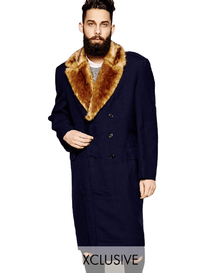 Wool Double Breasted Topcoat - Golden Fur - AlbertoNardoniStore