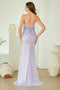 Sleeveless Beaded Sheath Prom Dress with Plunging V-Neck & High Slit by Amelia Couture SU095